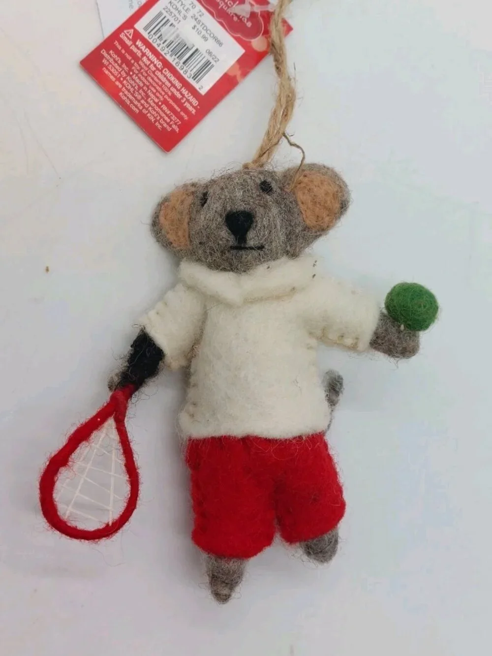 St Nicholas Square Tennis Player Mouse Christmas Ornament 4